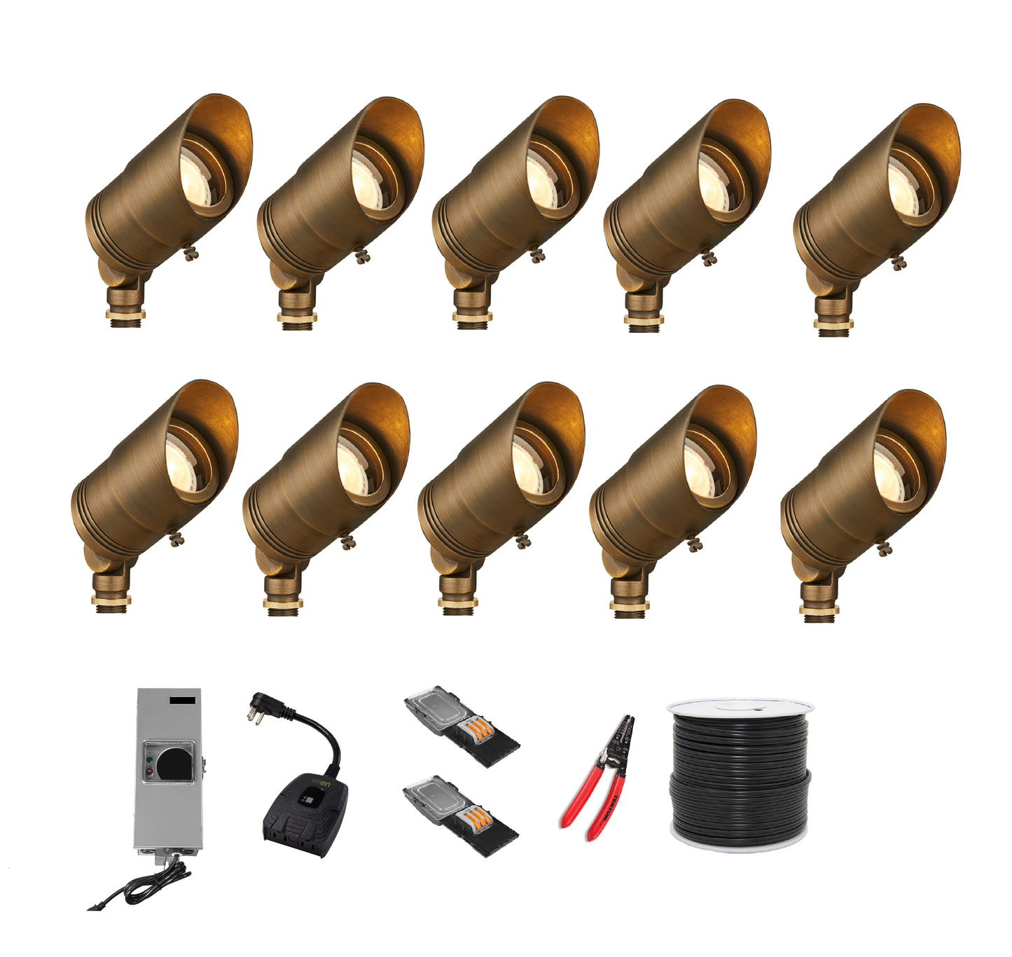 Professional Brass DIY Spot Landscape Lighting Kit - Lighting Doctor