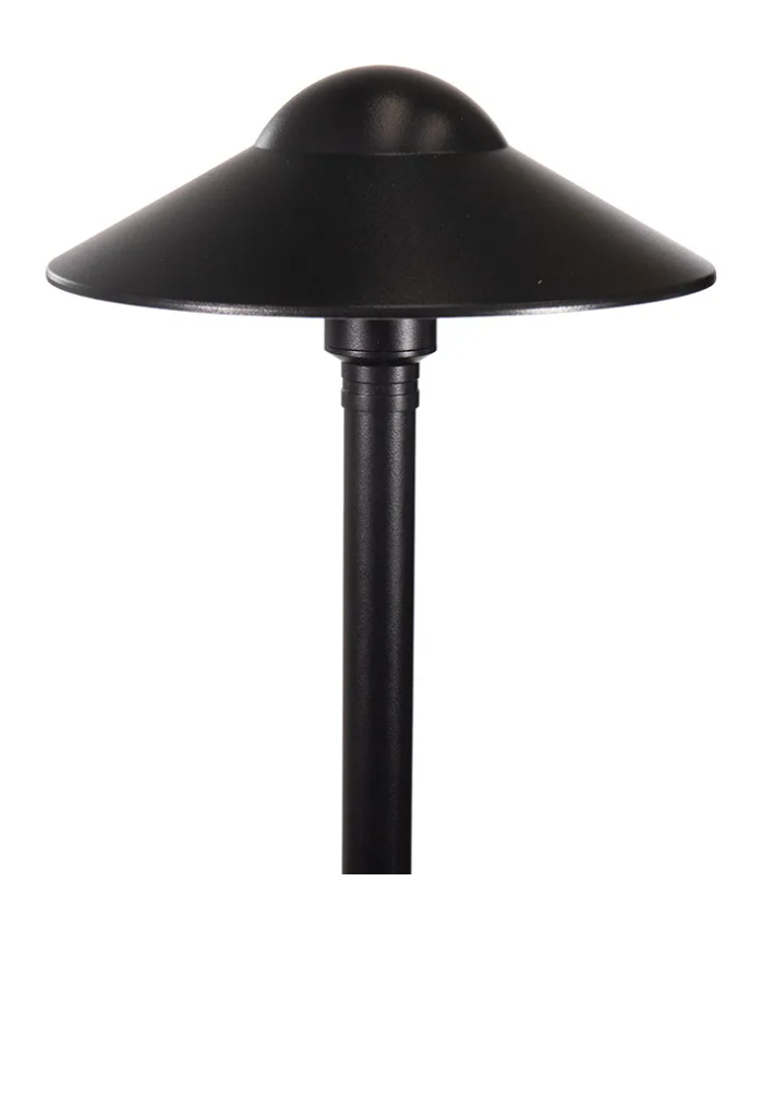 Magnum 12V Black Brass Path Light (25" Tall, 9" Shade) with 3W 2700K G4 LED Bulb - Lighting Doctor