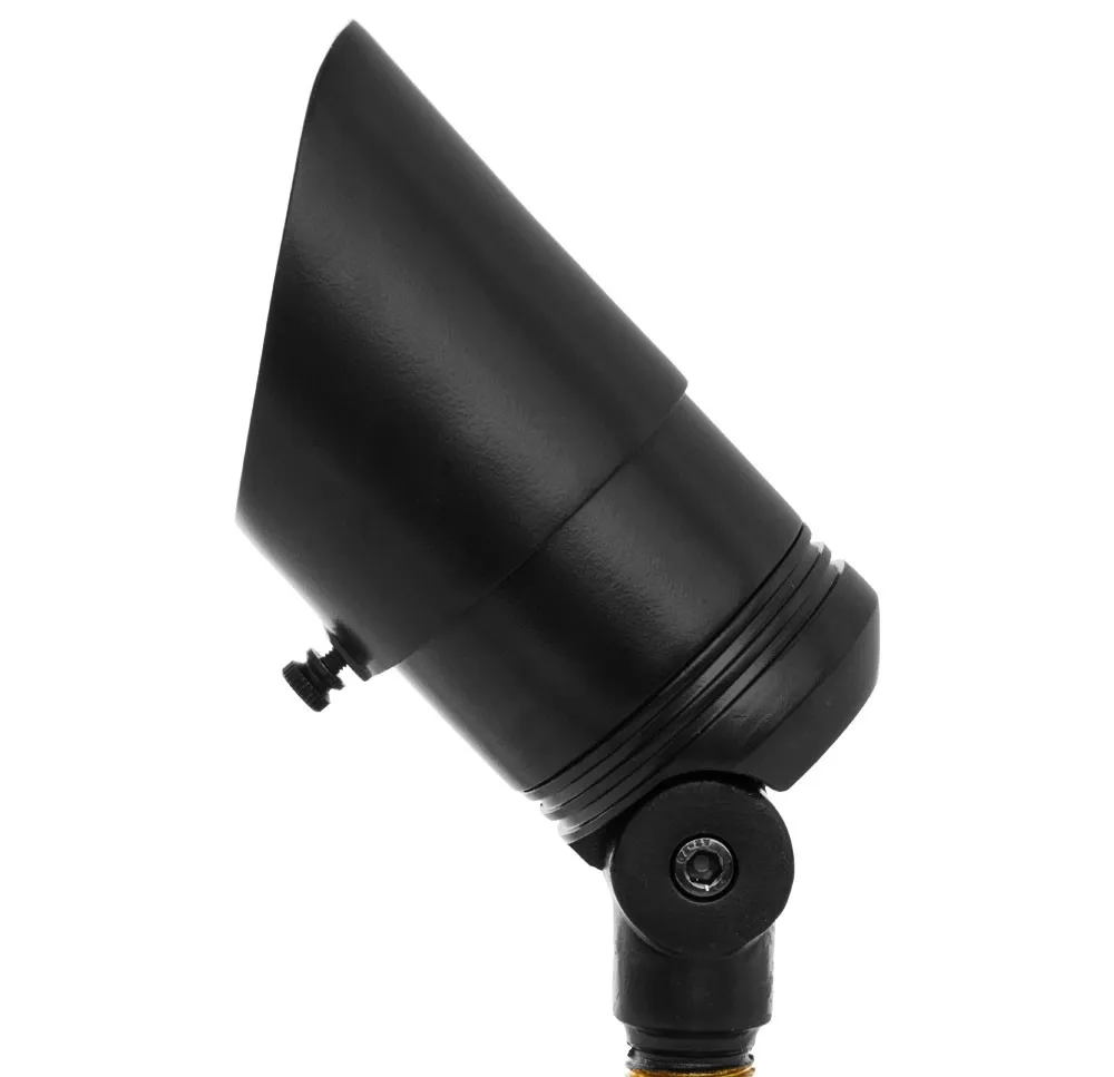 Pro LED Black Brass Spot/Wash Light 12V with 2700K MR16 LED Bulb & Ground Stake - Lighting Doctor