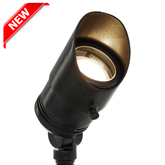 Pro LED Black Brass Spot/Wash Light 12V with 2700K MR16 LED Bulb & Ground Stake - Lighting Doctor