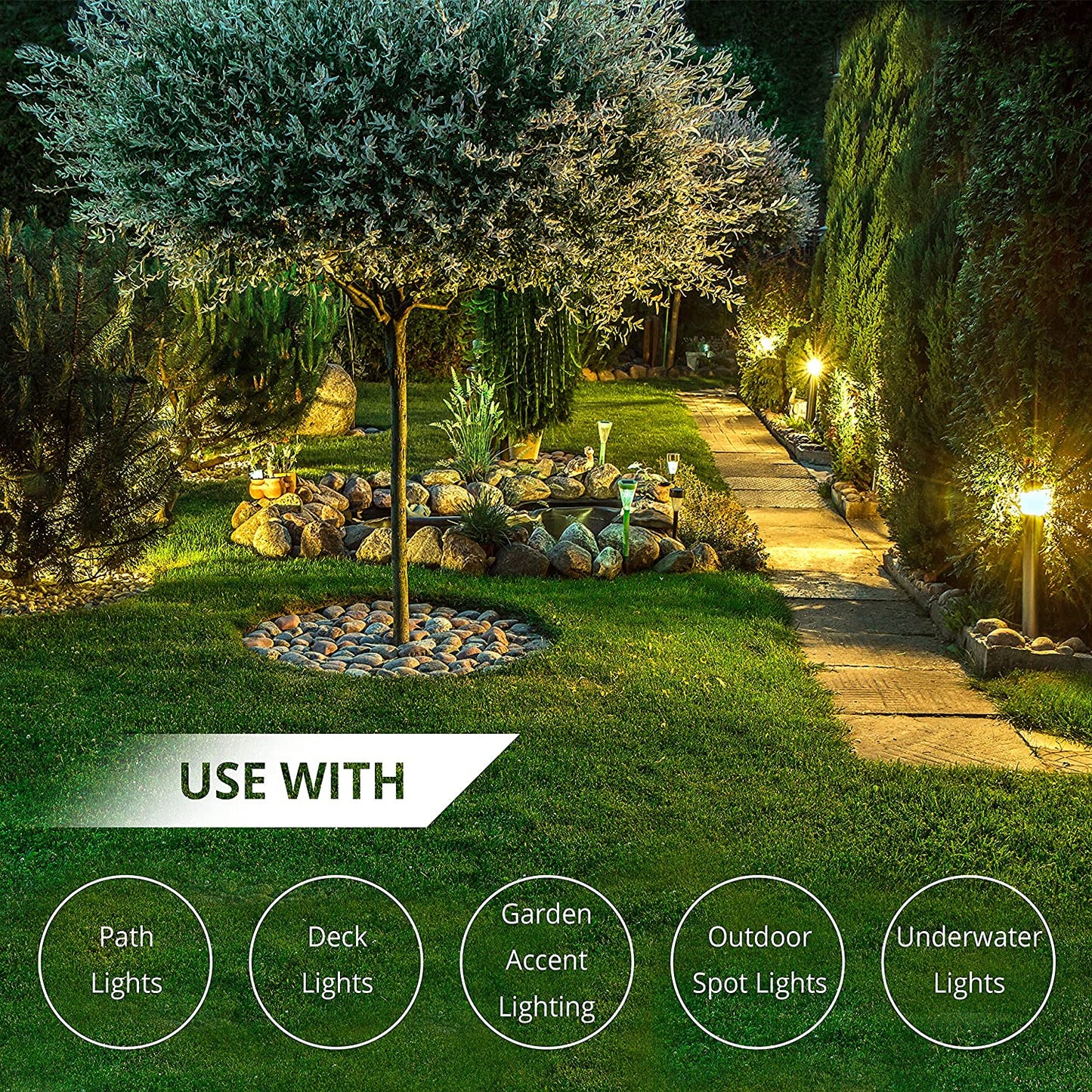 12/2 Low Voltage Landscape Lighting Copper Wire - Outdoor Direct Burial - 12-Gauge 2-Conductor 250 Feet