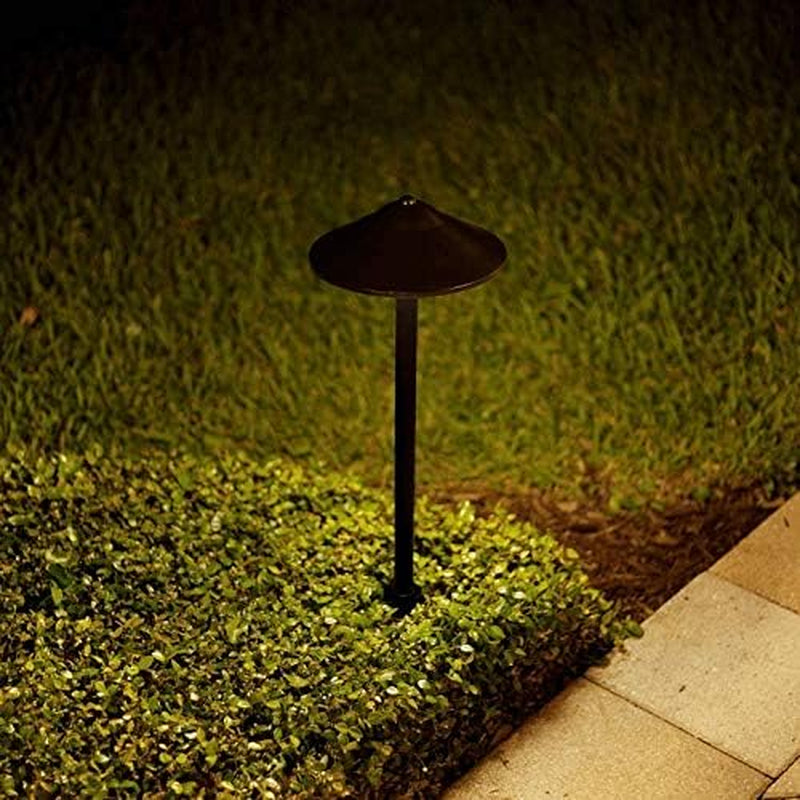 Max Spread 12V Black Brass Path Light (25" Tall, 9" Shade) with 3W 2700K G4 LED Bulb