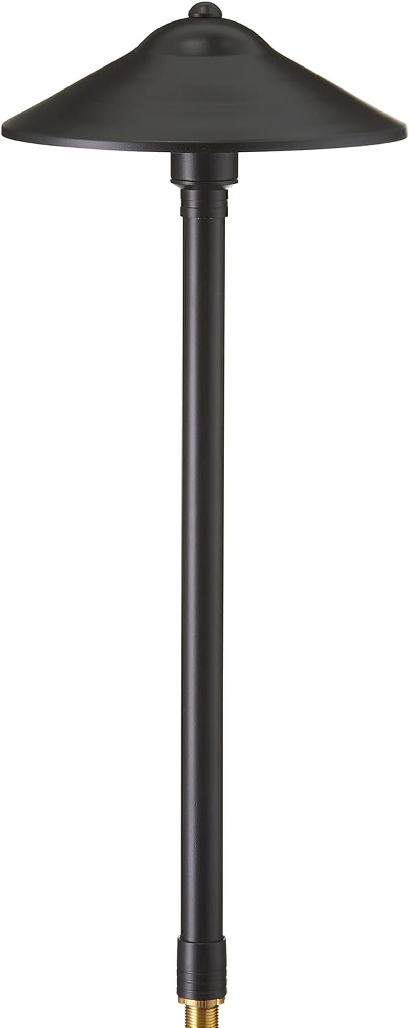 Max Spread 12V Black Brass Path Light (25" Tall, 9" Shade) with 3W 2700K G4 LED Bulb